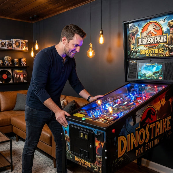 Pinball Machine Built for Premium Gaming, Licensed Jurassic Park, LED Playfield, Digital Backbox Display