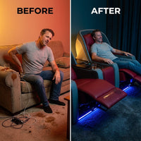 Luxora Elite Recliner Duo — Before & After