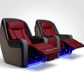 Home Theater Recliners Built for Ultimate Comfort, Italian Leather, LED Lighting, Wireless Charging