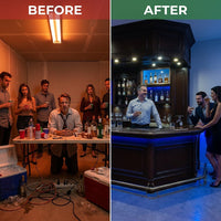 Orion Luxe LED Mahogany Home Bar — Before & After
