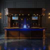 Orion Luxe LED Mahogany Home Bar — Studio Shot