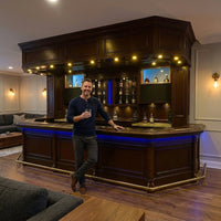 Orion Luxe LED Mahogany Home Bar — Lifestyle