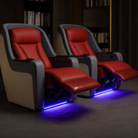 Home Theater Recliners Built for Ultimate Comfort, Italian Leather, LED Lighting, Wireless Charging