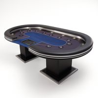 Professional Poker Table Built for Serious Play, 10 Player Capacity, Built-in Dealer Position, Steel Frame