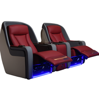Home Theater Recliners Built for Ultimate Comfort, Italian Leather, LED Lighting, Wireless Charging