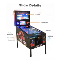 Pinball Machine Built for Premium Gaming, Licensed Jurassic Park, LED Playfield, Digital Backbox Display